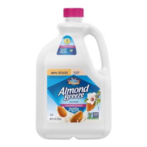 The Almond Breeze coffee creamers' flavors are vanilla, sweet crème, and caramel. Almond Breeze is one of the popular coffee creamer brands on the market.