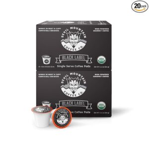 With no bitterness, Devil Mountain Black Label high-caffeine k-cups has a rich, full-bodied taste, and extra caffeine.