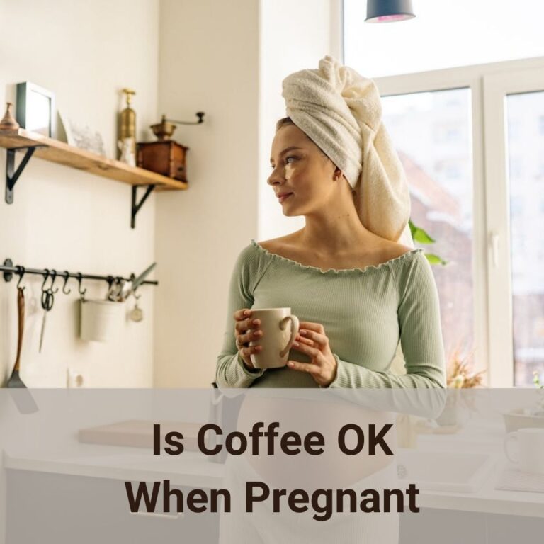 A pregnant woman is have a morning coffee enjoying the morning sunrise in her kitchen. The 3 pane kitchen window is facing a valley with gentle hill on each side. Since the sun is rising, so this side of the house is facing east. The hilly slops in the distance are covered with green grass and dotted with pine trees and bushes. Against the window is a long kitchen bench with a kitchen sink on the left and a stove top on the left. In between the sink and the stove is a long stretch of working space of the kitch counter. Sitting there are two indoor pot plants facing the rising sun. This pregnant woman is standing right in front of the stove so is on the right side of the photo frame. Drink coffee while pregnant is the question that lots of mom to be ask very frenquently.