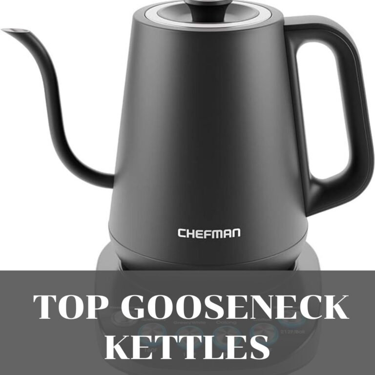 Chefman TrueTemp Precision Control Gooseneck Kettle, Internal Custom Temperature Control and 6 One-Touch Presets, Boil-Dry Protection Auto Shut-Off for Safety, For Pour Over Coffee and Tea, Black, it's one of the best value gooseneck kettles for pour-over coffee perfection on the market.