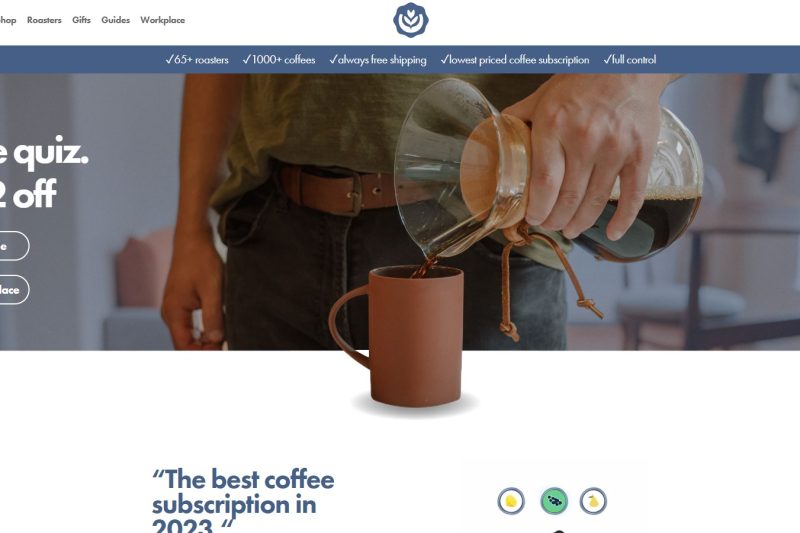 Crema.co is a coffee subscription service that delivers fresh, high-quality coffee beans from a small-batch roaster in the US to your door each month.